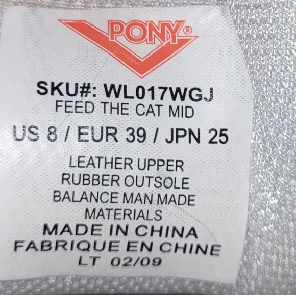 Pony Retro Tennis Shoes 80s Style Wm's SZ 8 Feed The Cat Mid Tops Sneakers - Picture 4 of 4